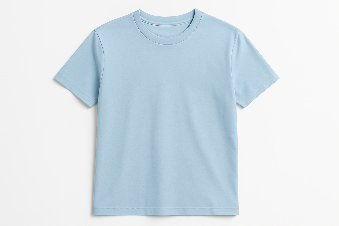 light blue colored plain t-shirt