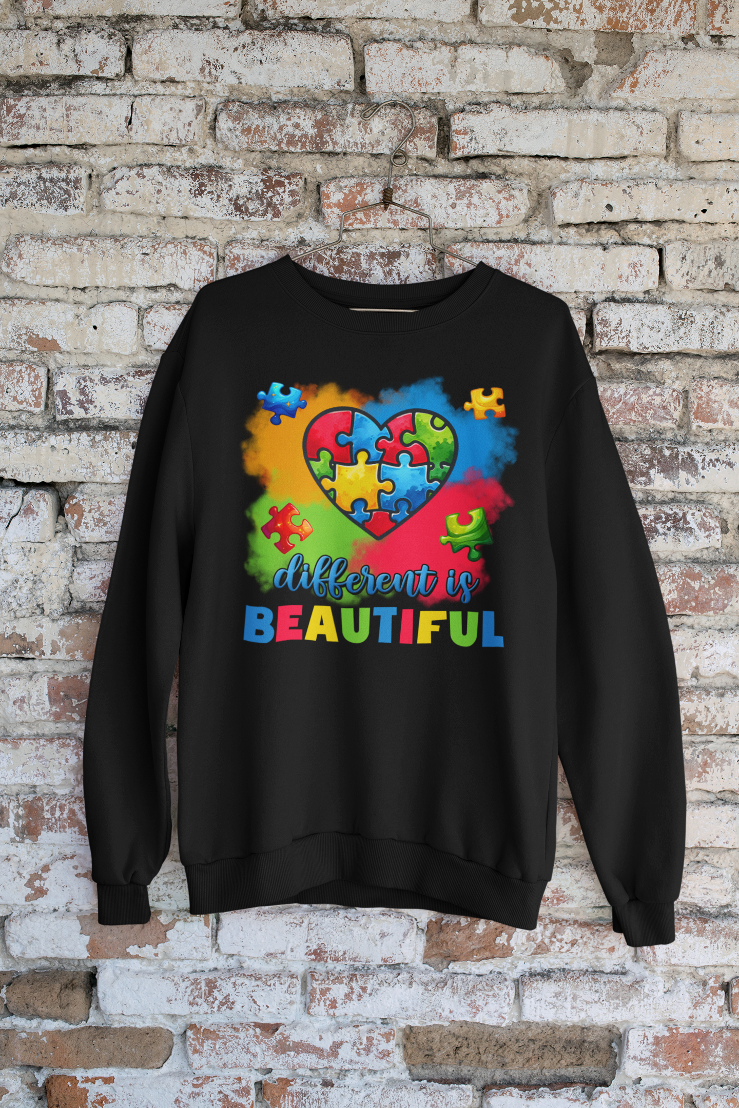 Autism Awareness Sweatshirt gildan SF000 in black