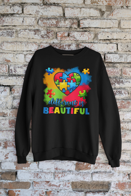 Autism Awareness Sweatshirt gildan SF000 in black