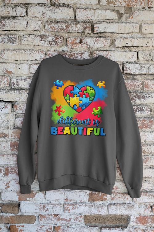 Autism Awareness Sweatshirt gildan SF000 in gray