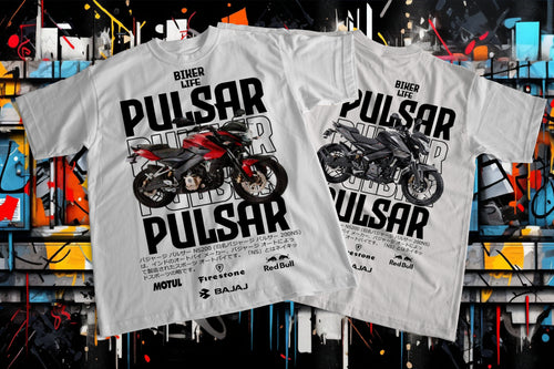 Bajaj Pulsar Biker Life T-Shirt white gildan-5000 - Sport Bike Motorcycle Graphic Tee
