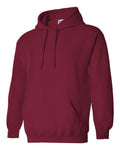 Maroon hoodie with a visible brand label on a white background