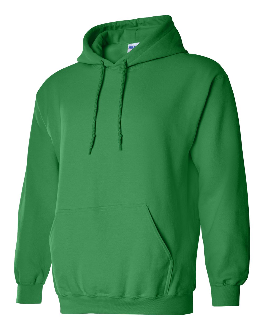 Green hoodie on a white background