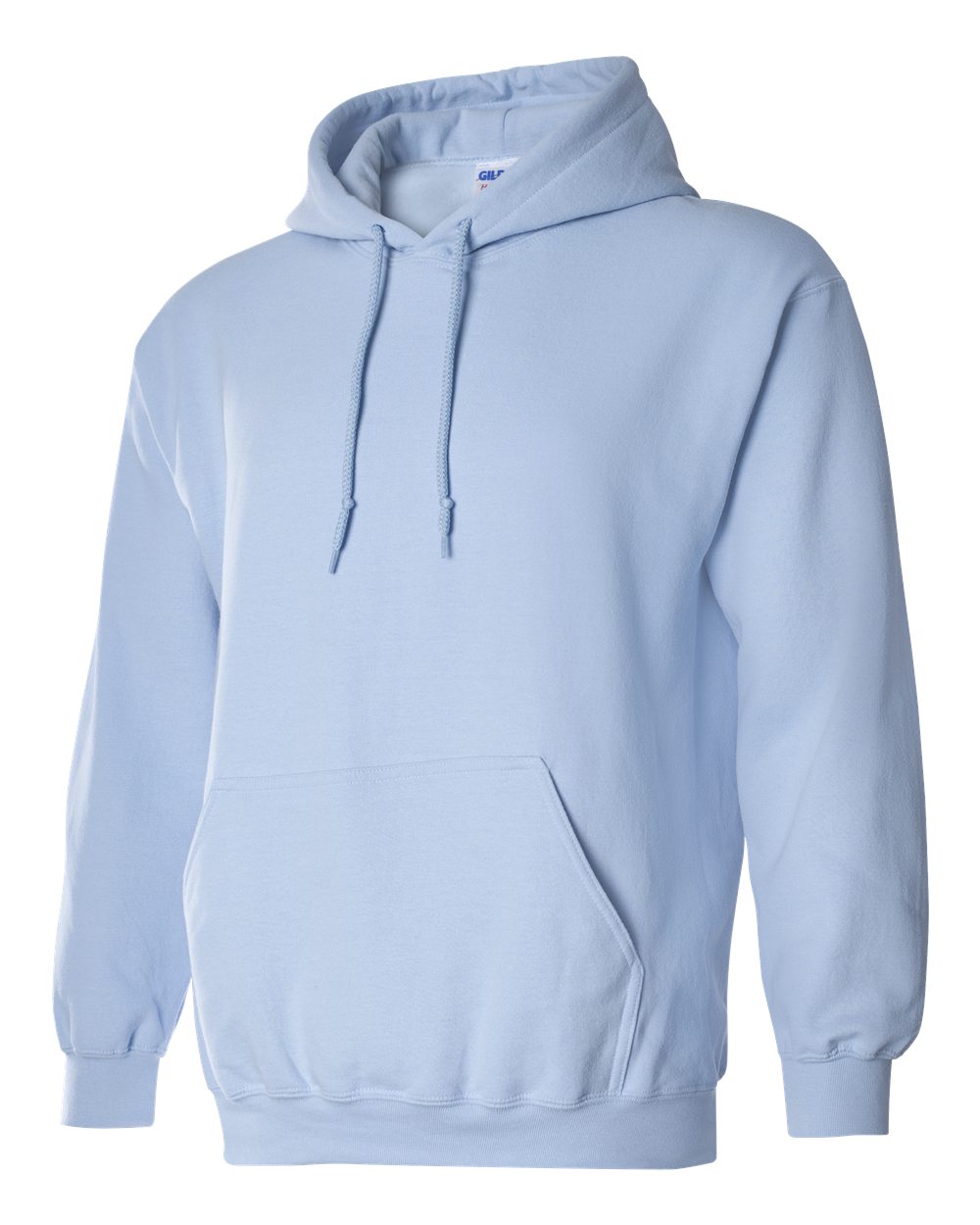 Light blue hoodie on a white background