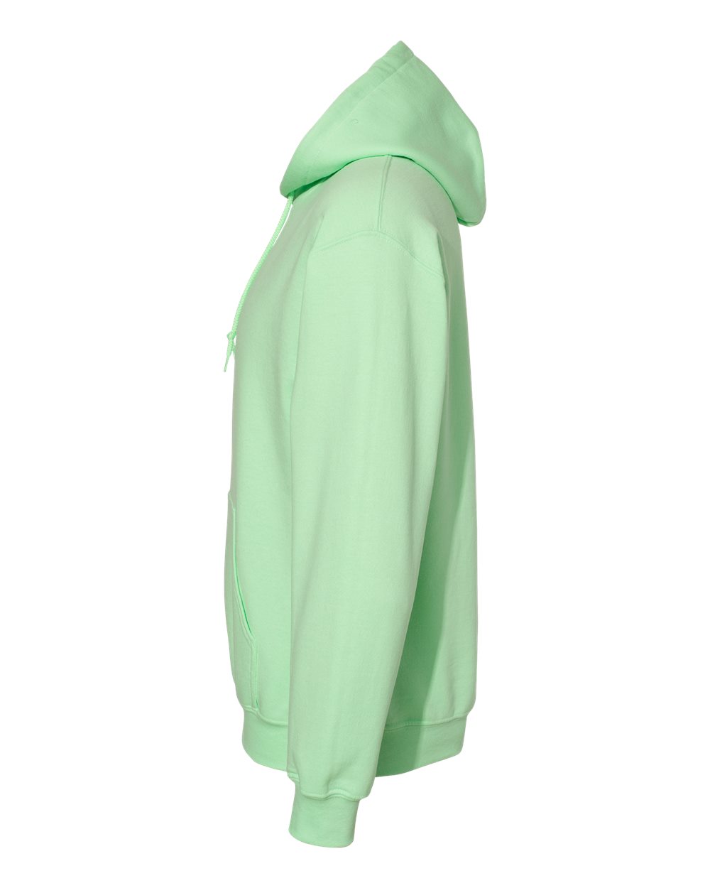 Light green hoodie on a white background
