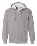 Graphite Heather hoodie with a white interior on a white background