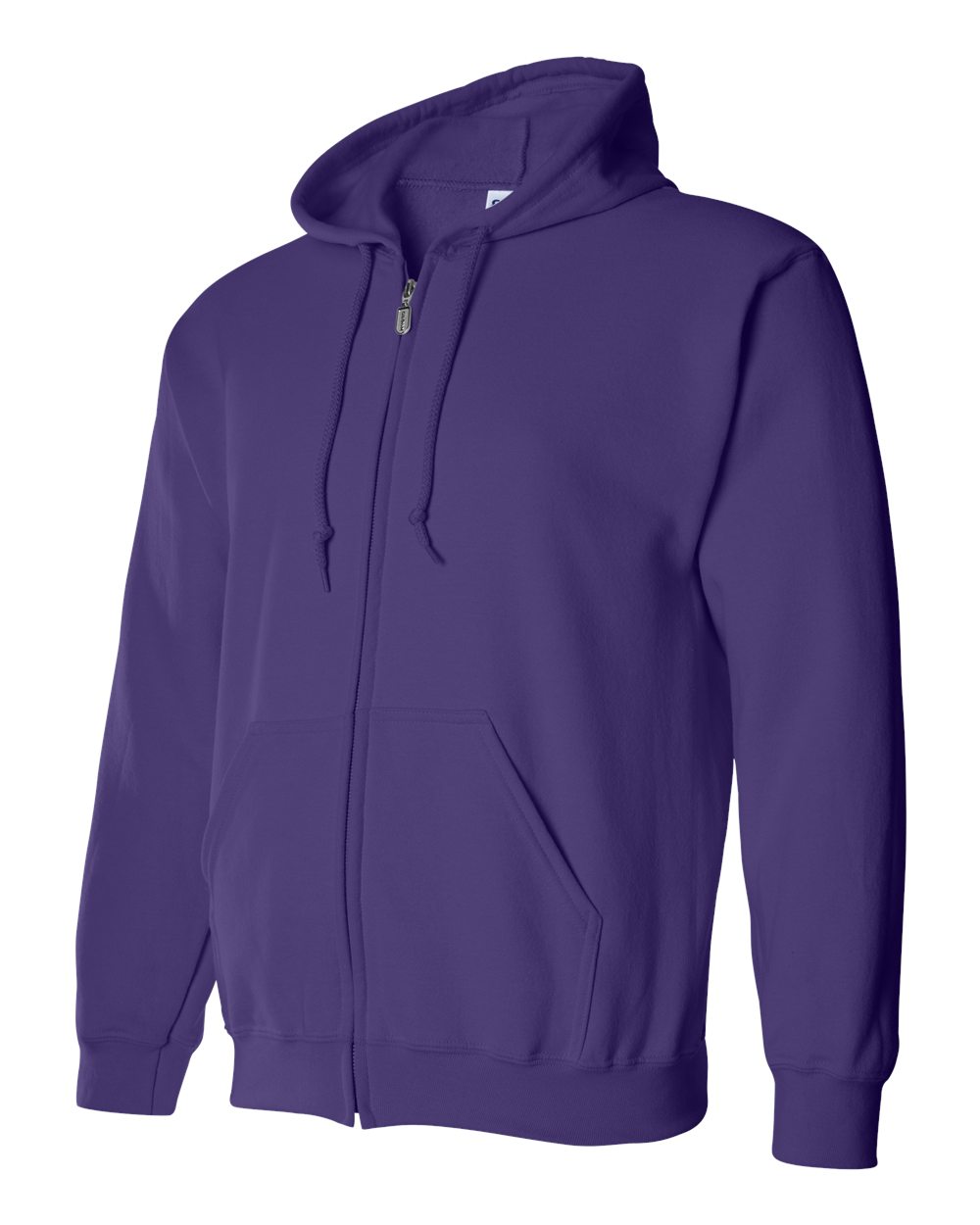 Purple hoodie with a brand logo on a white background