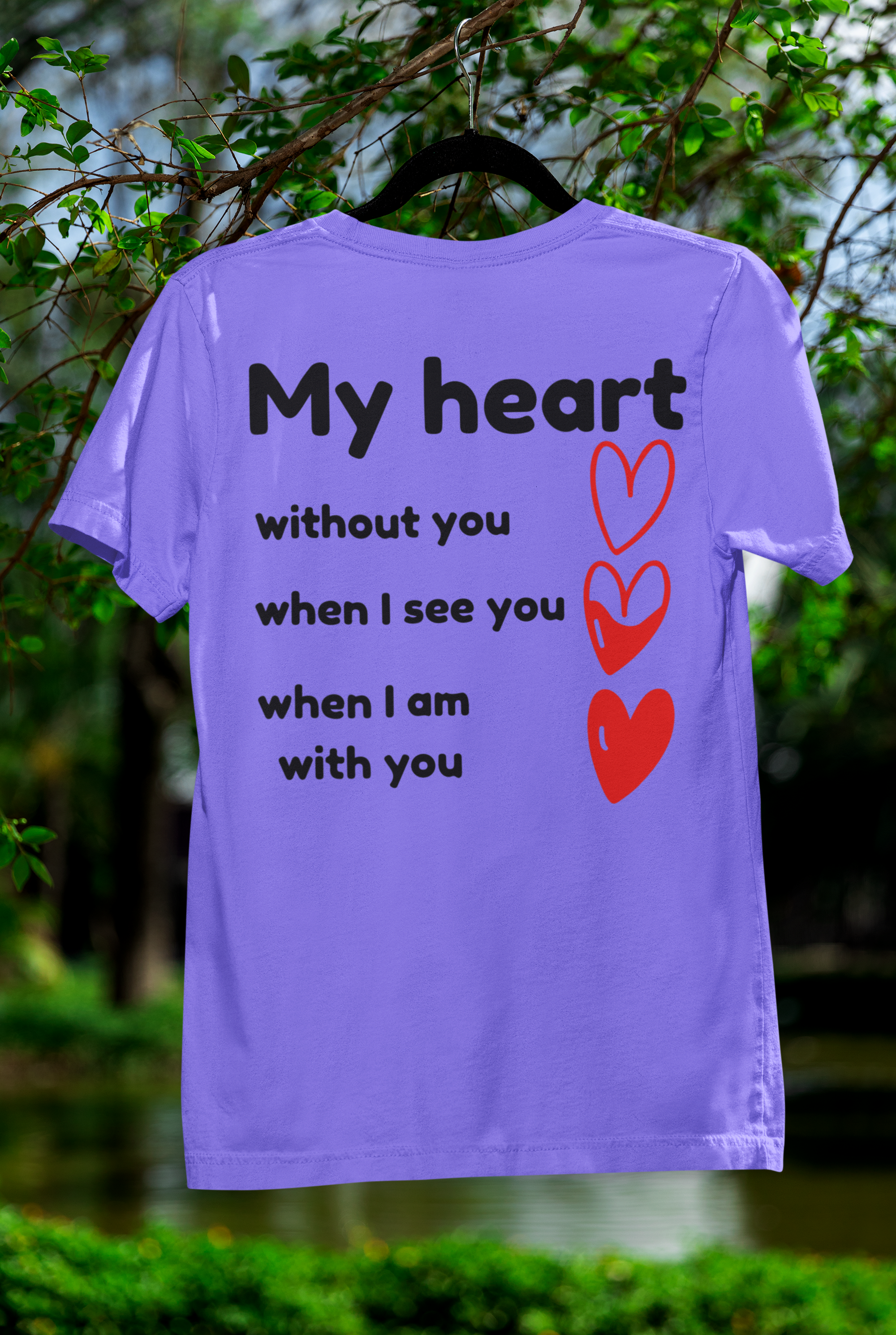 My Heart Without You purple gildan 500 t-shirt