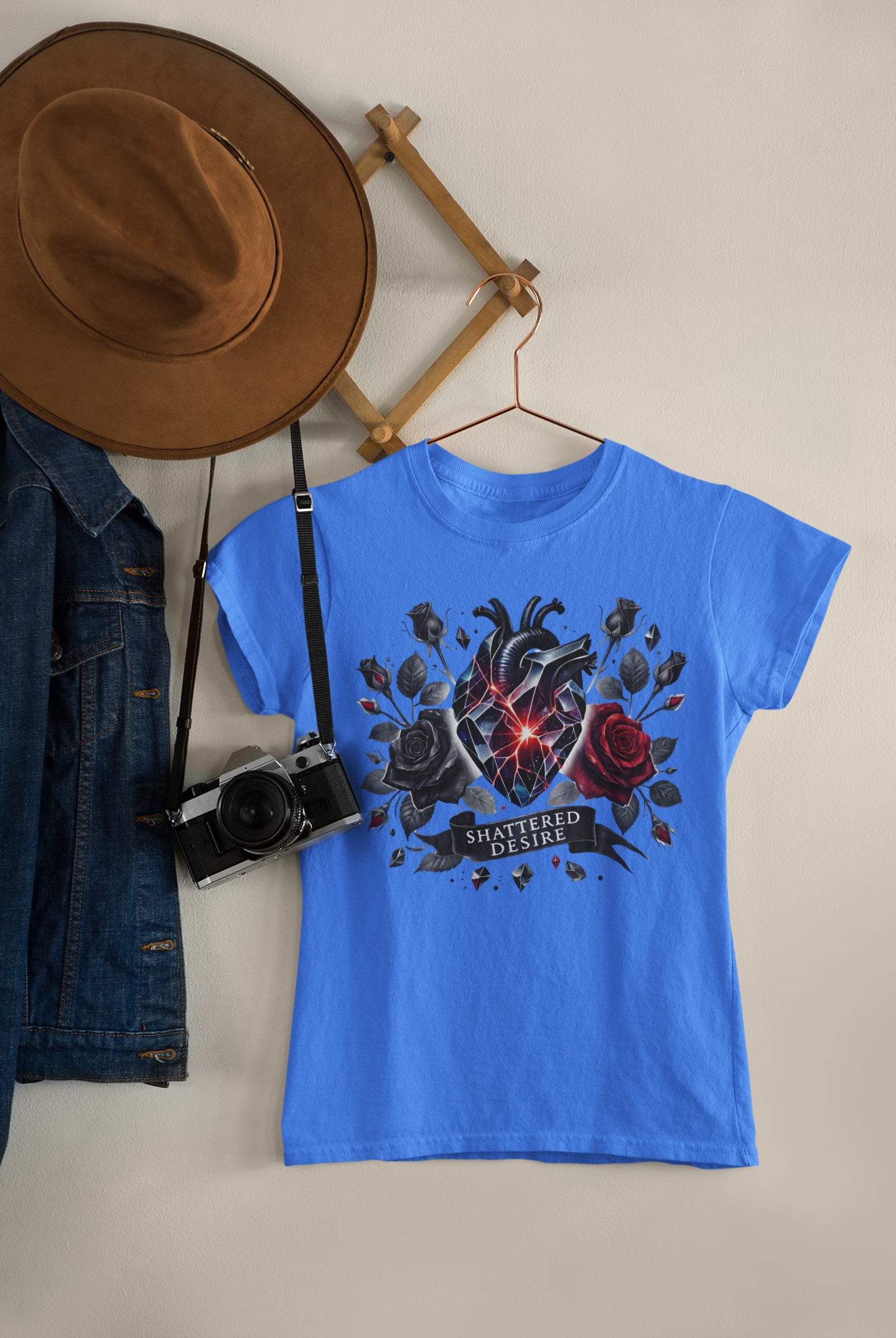 Shattered Desire Anatomical Heart blue gildan 5000 tee