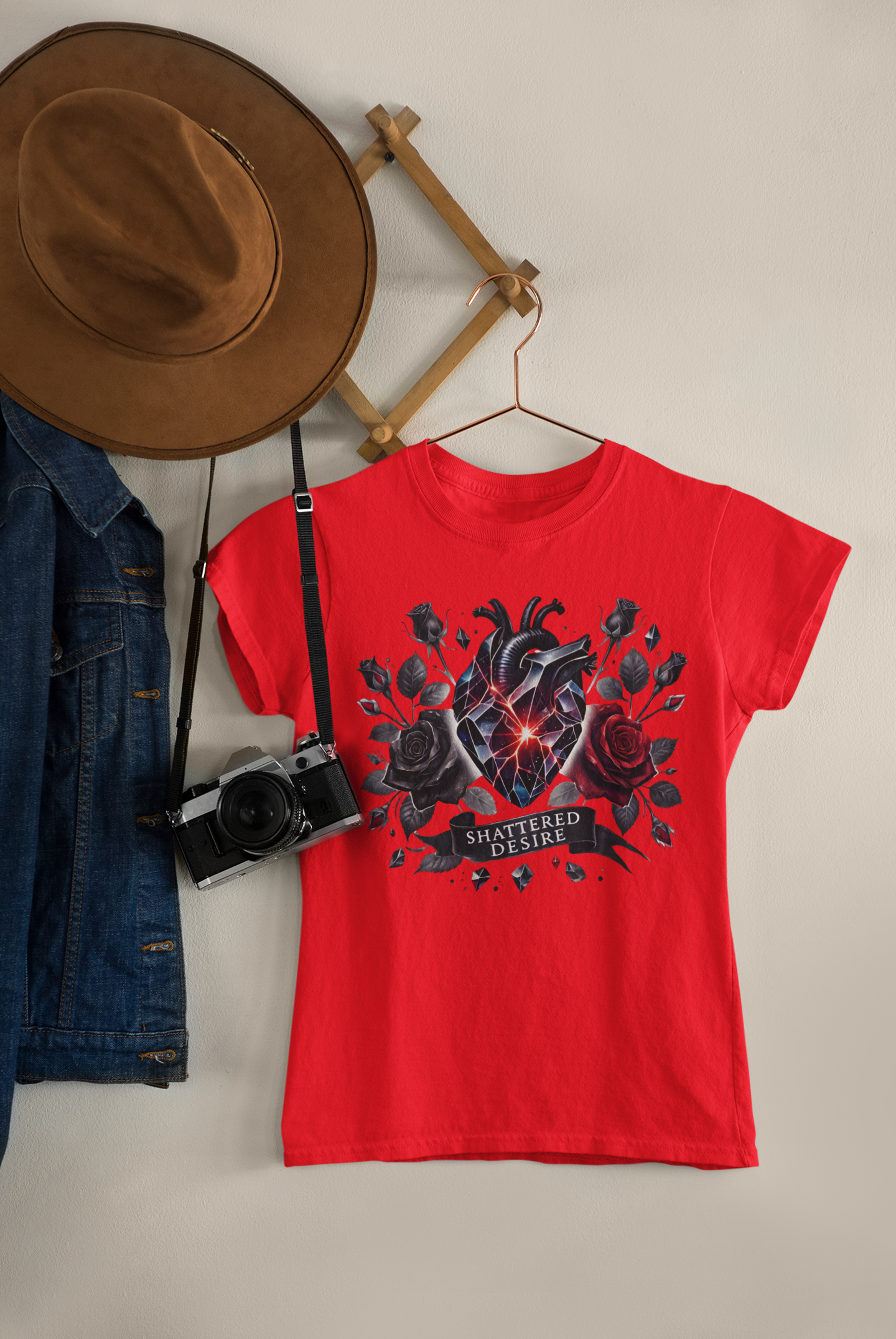Shattered Desire Anatomical Heart red gildan 5000 tee