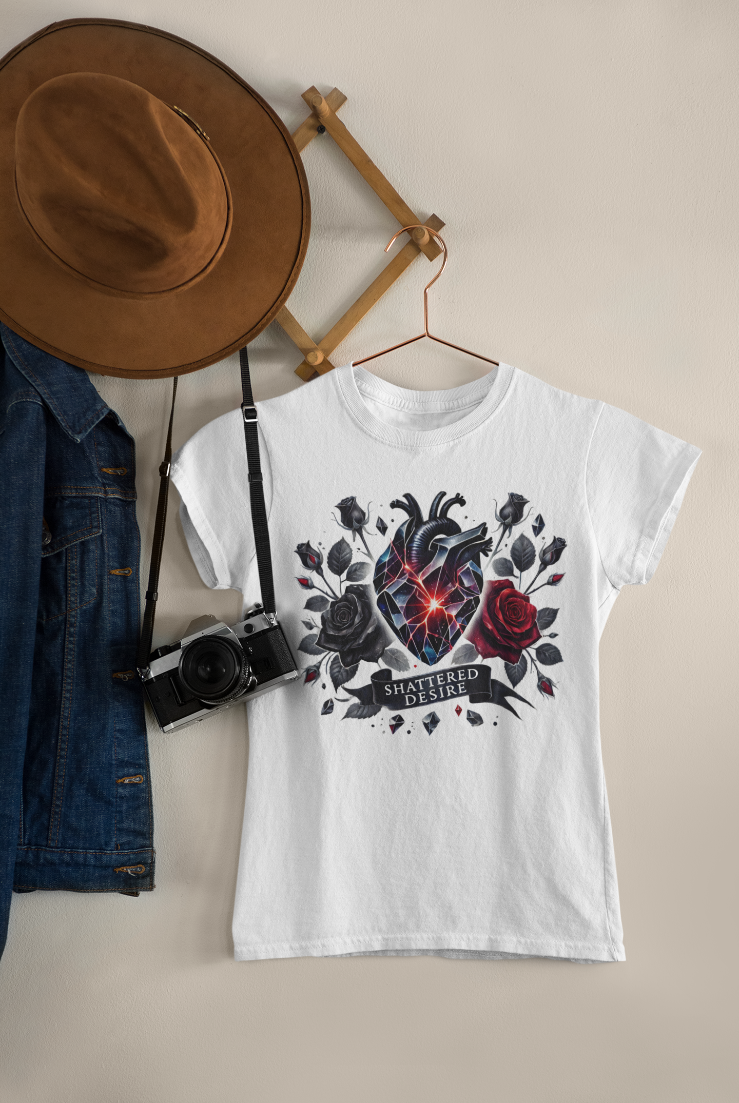 Shattered Desire Anatomical Heart white gildan 5000 tee