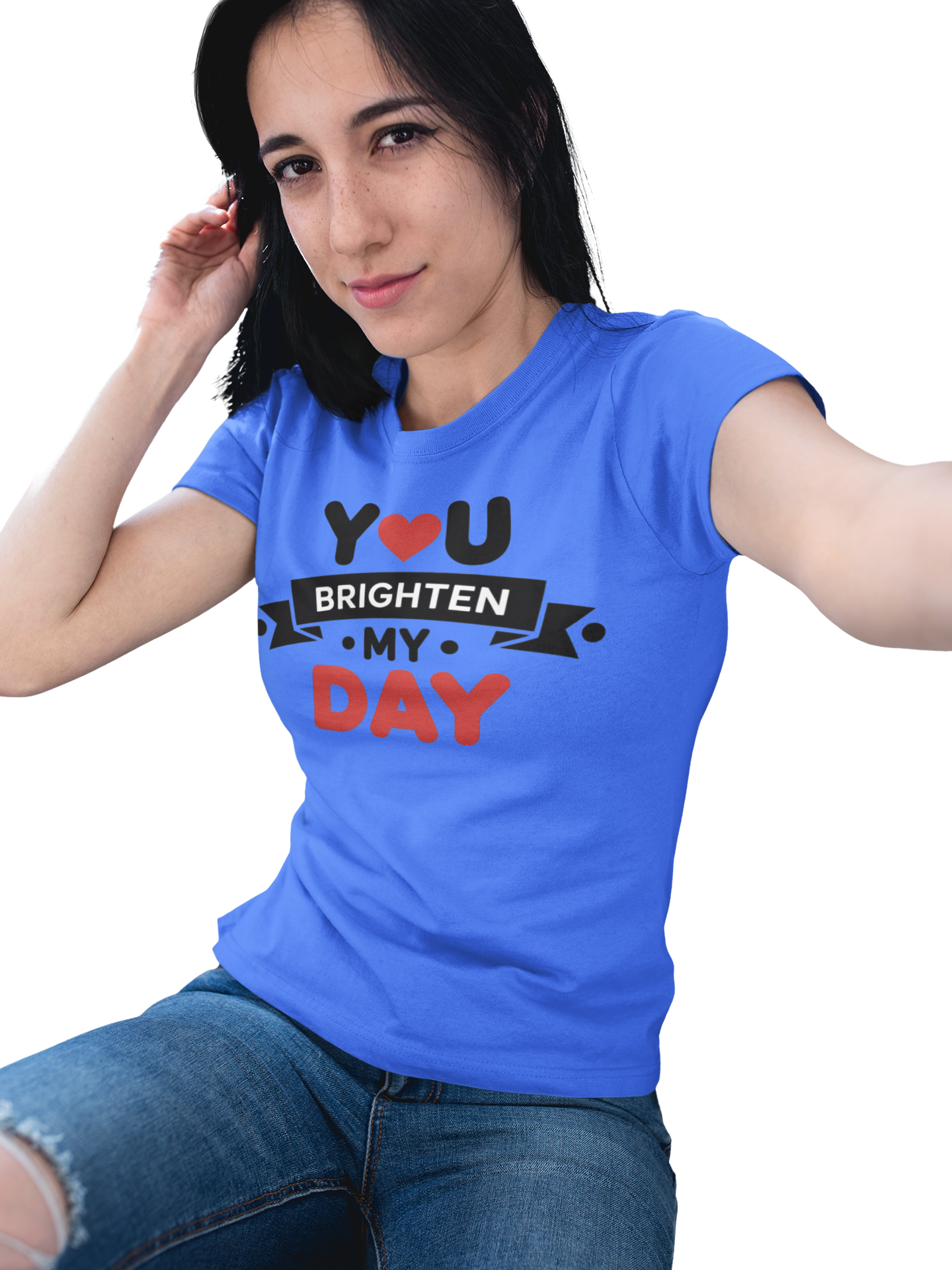 You Brighten My Day T-Shirt blue gildan 5000