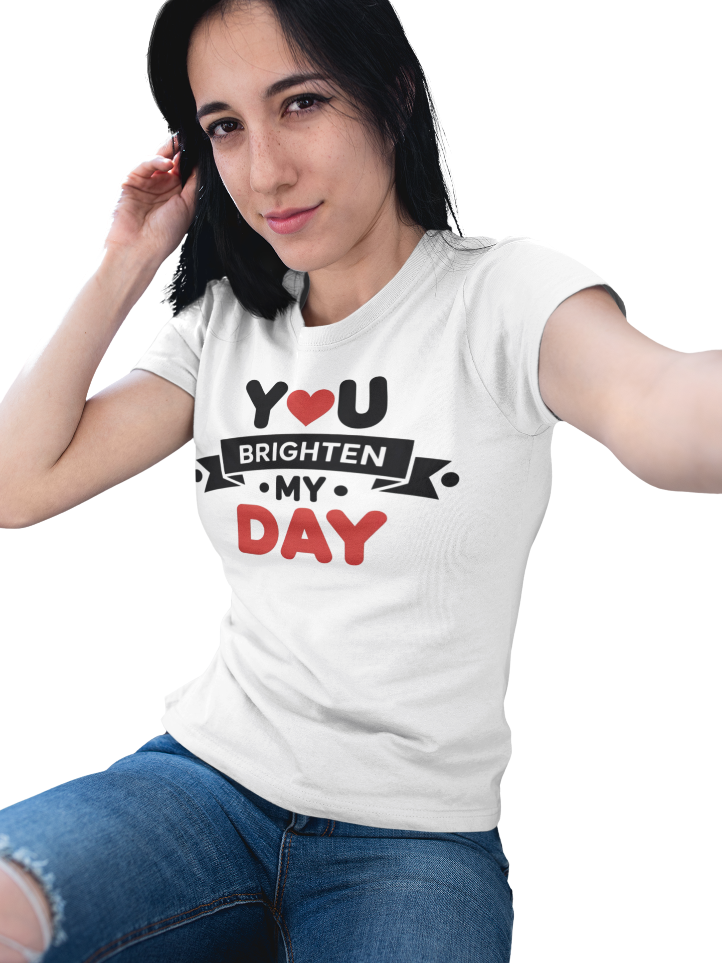 You Brighten My Day T-Shirt white gildan 5000