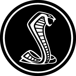 Cobra logo in a circular design with black background