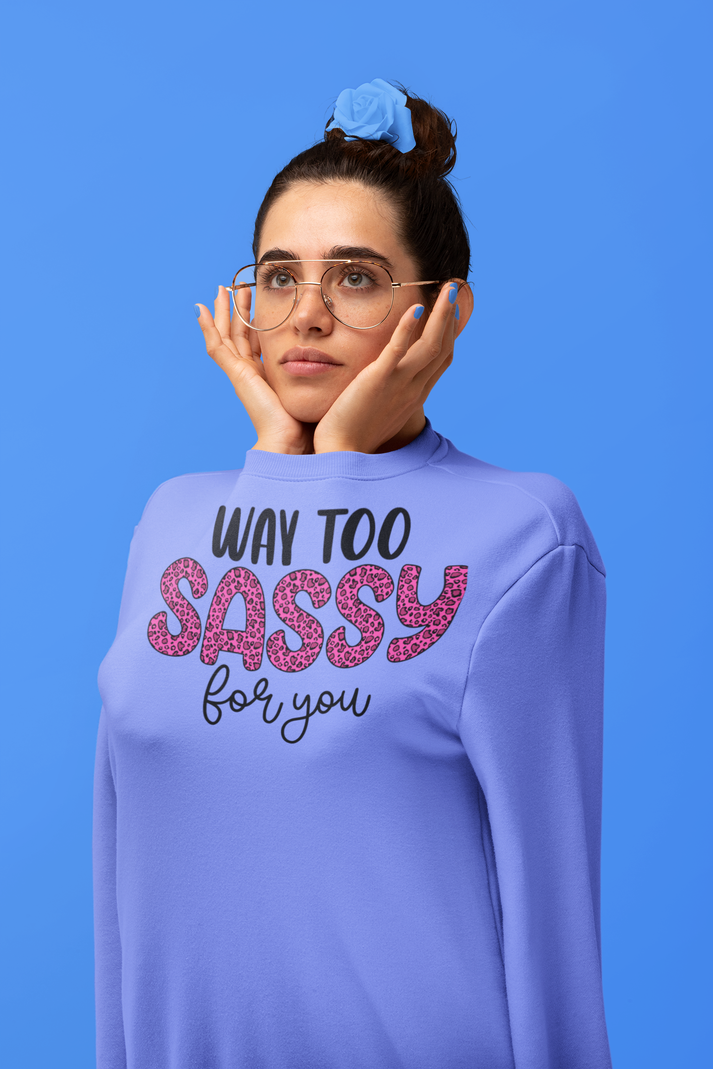 Way Too Sassy For You Sweatshirt gildan SF000 purple