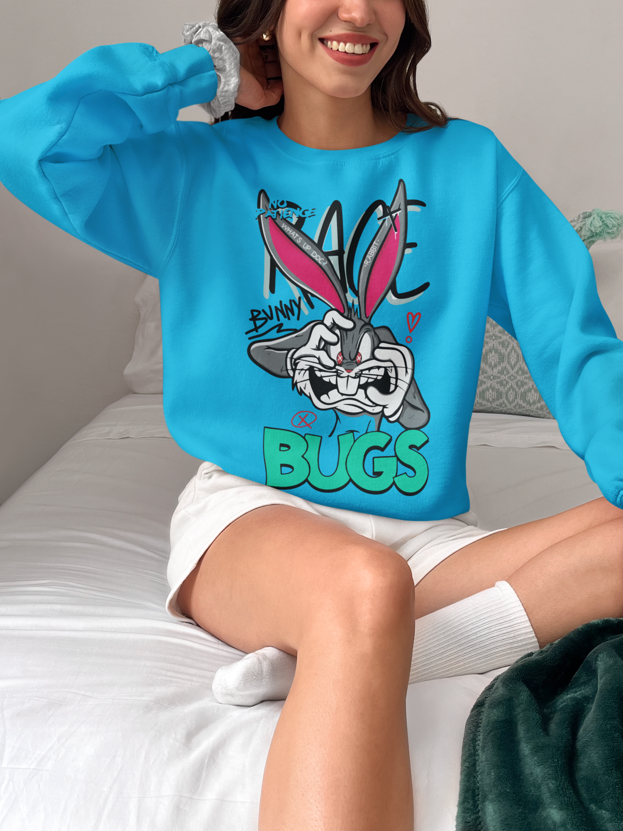 Rave Bugs gildan SF000 blue sweatshirt