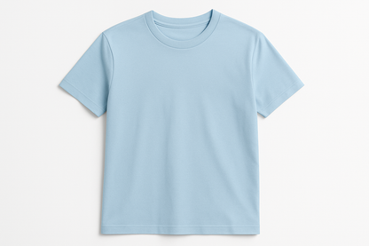 light blue colored plain t-shirt