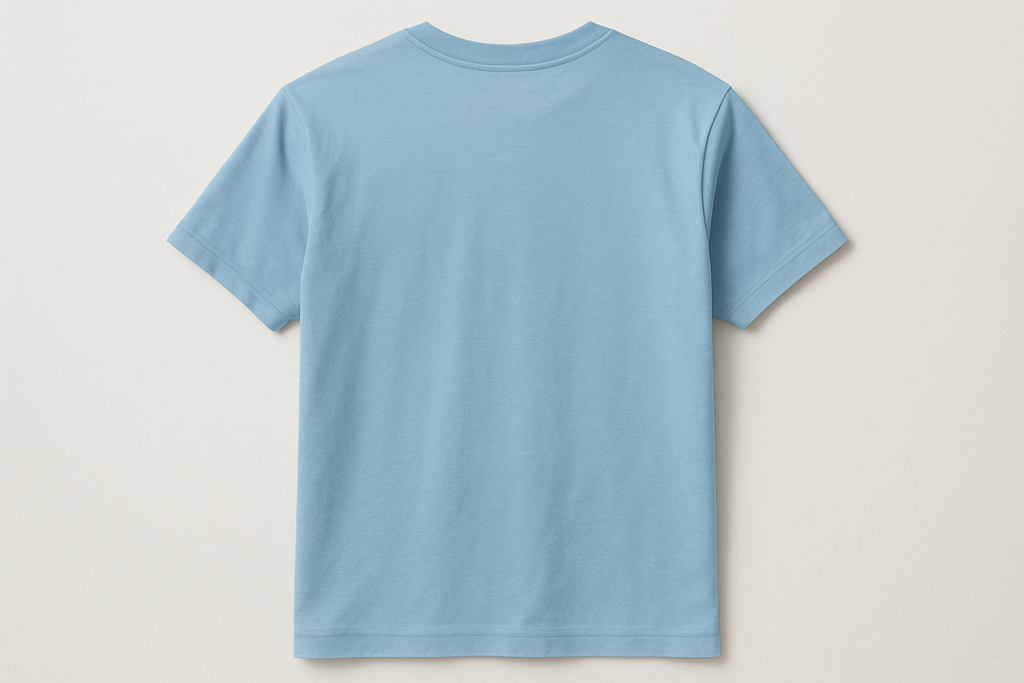 light blue t-shirt back side