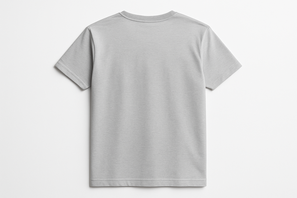 light gray t-shirt back side