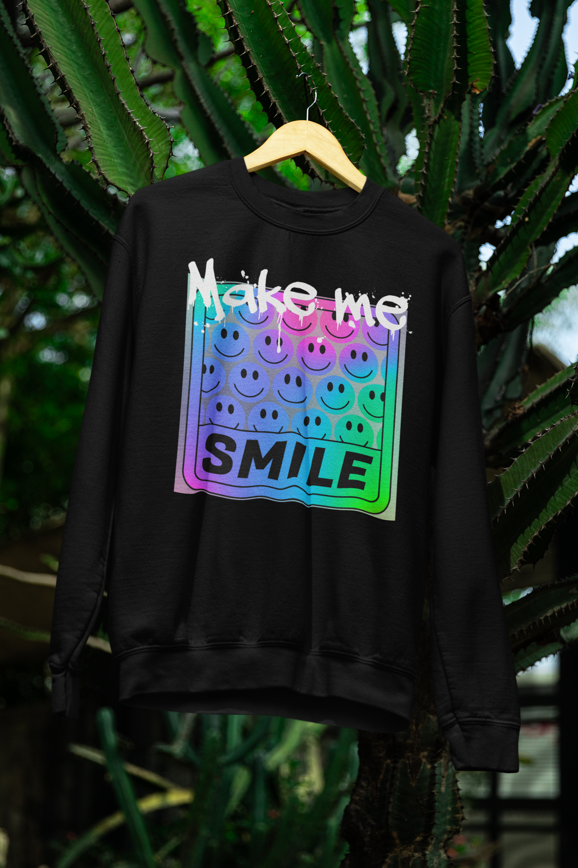 Make Me Smile Sweatshirt black gildan SF000
