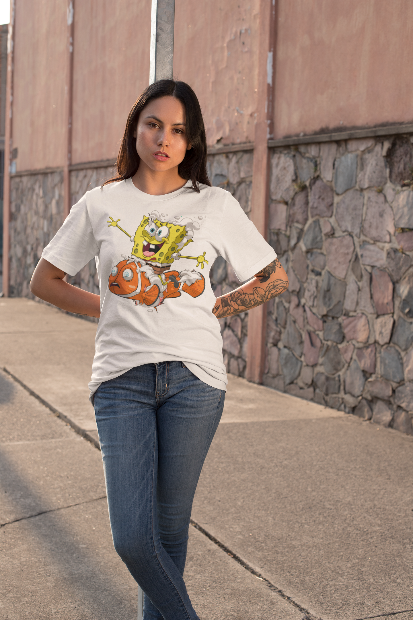 SpongeBob SquarePants T-Shirt  white gildan 5000