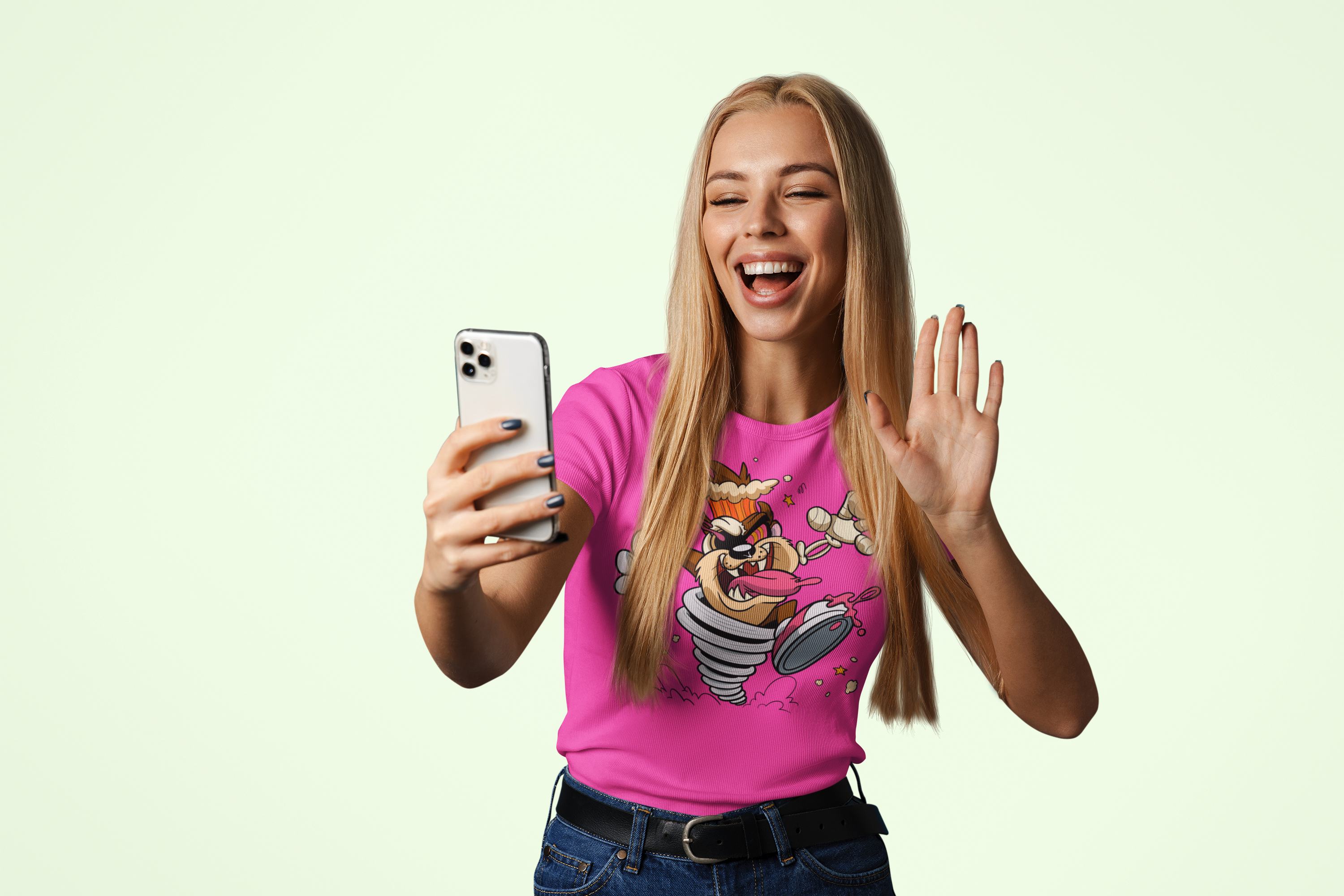 Tasmanian Devil Tornado T-Shirt pink gildan 5000 