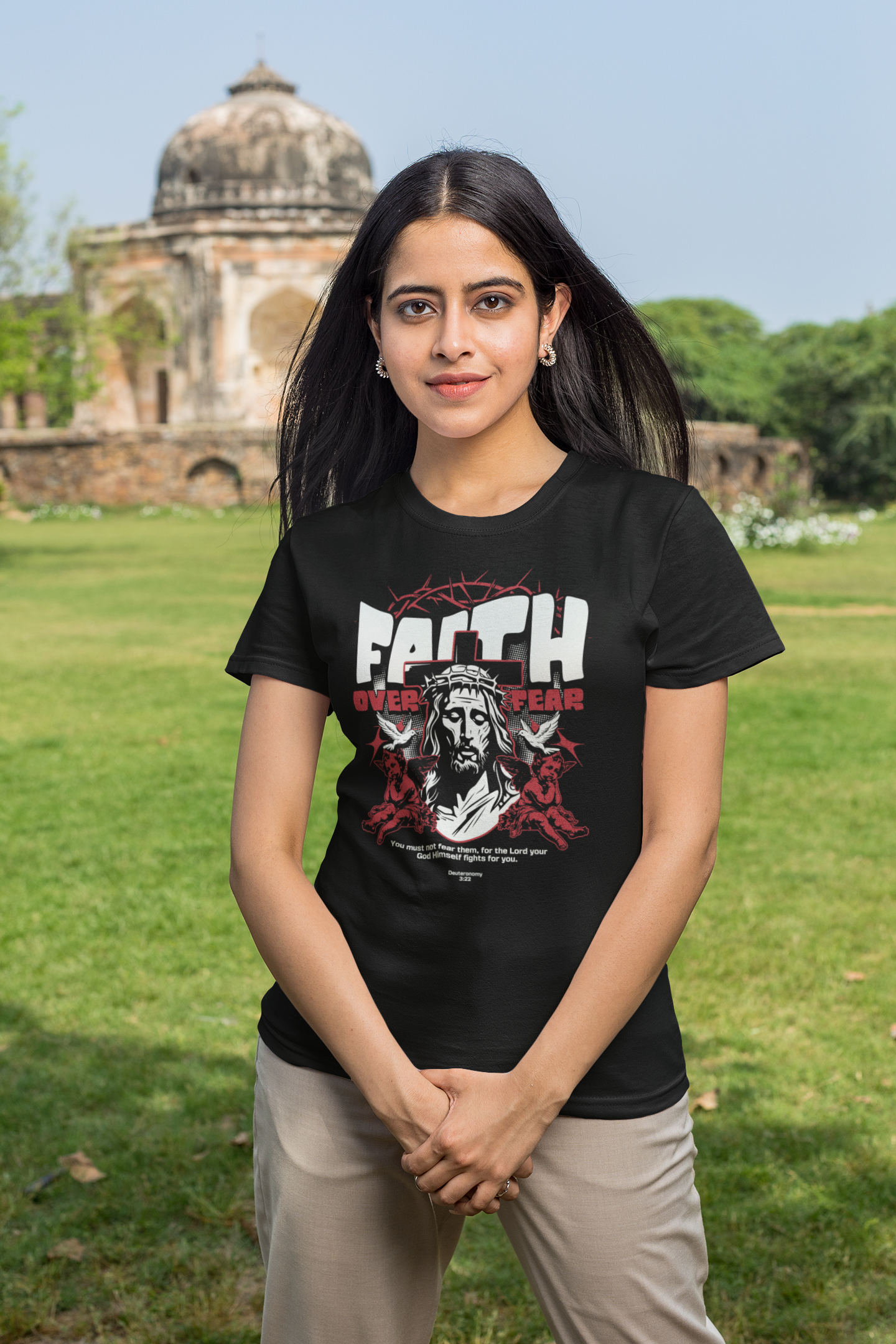 Faith Over Fear T-Shirt gildan 5000 black
