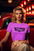 Cadillac Logo - Classic Automotive T-Shirt-PINK-GILDAN-5000