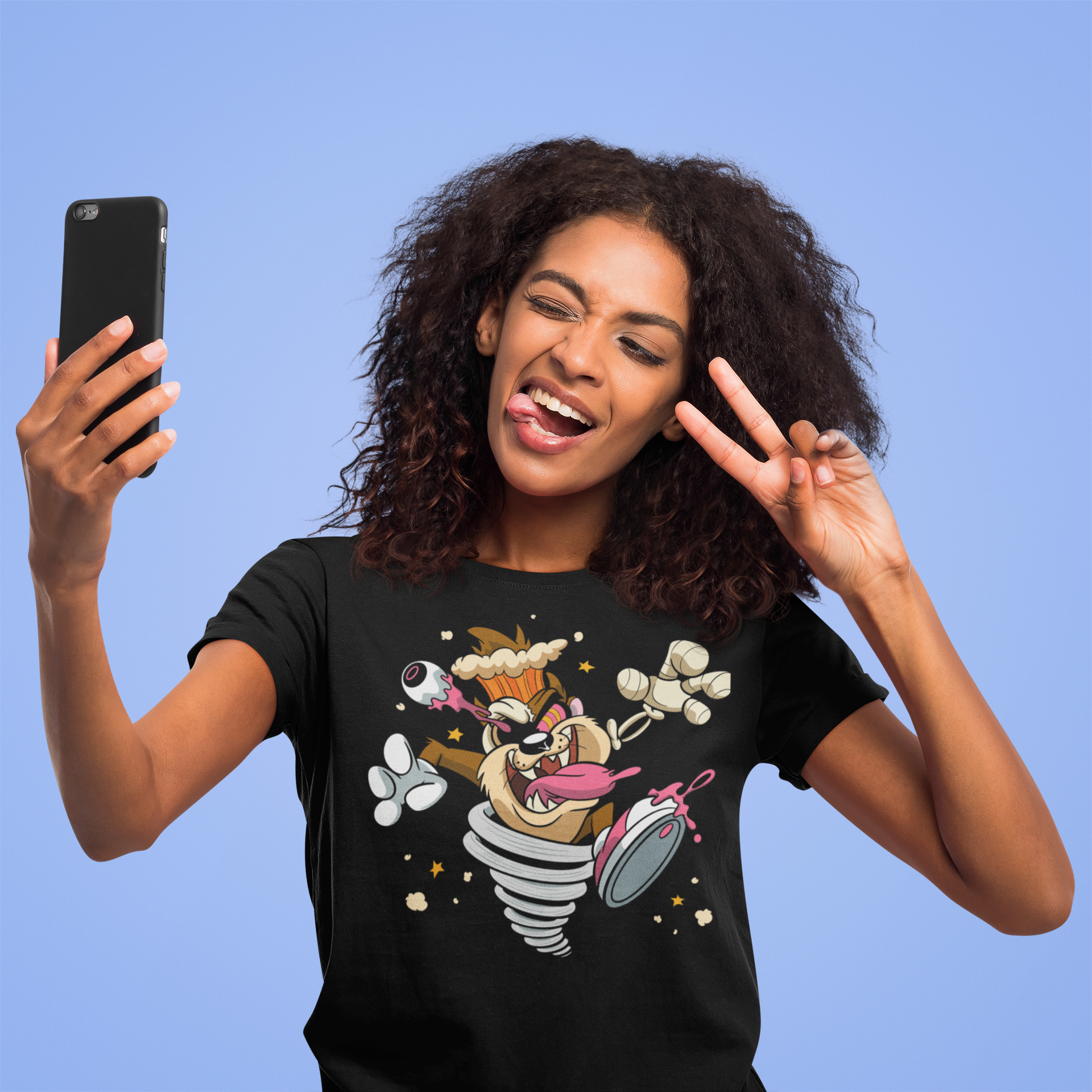 Tasmanian Devil Tornado T-Shirt black gildan 5000 