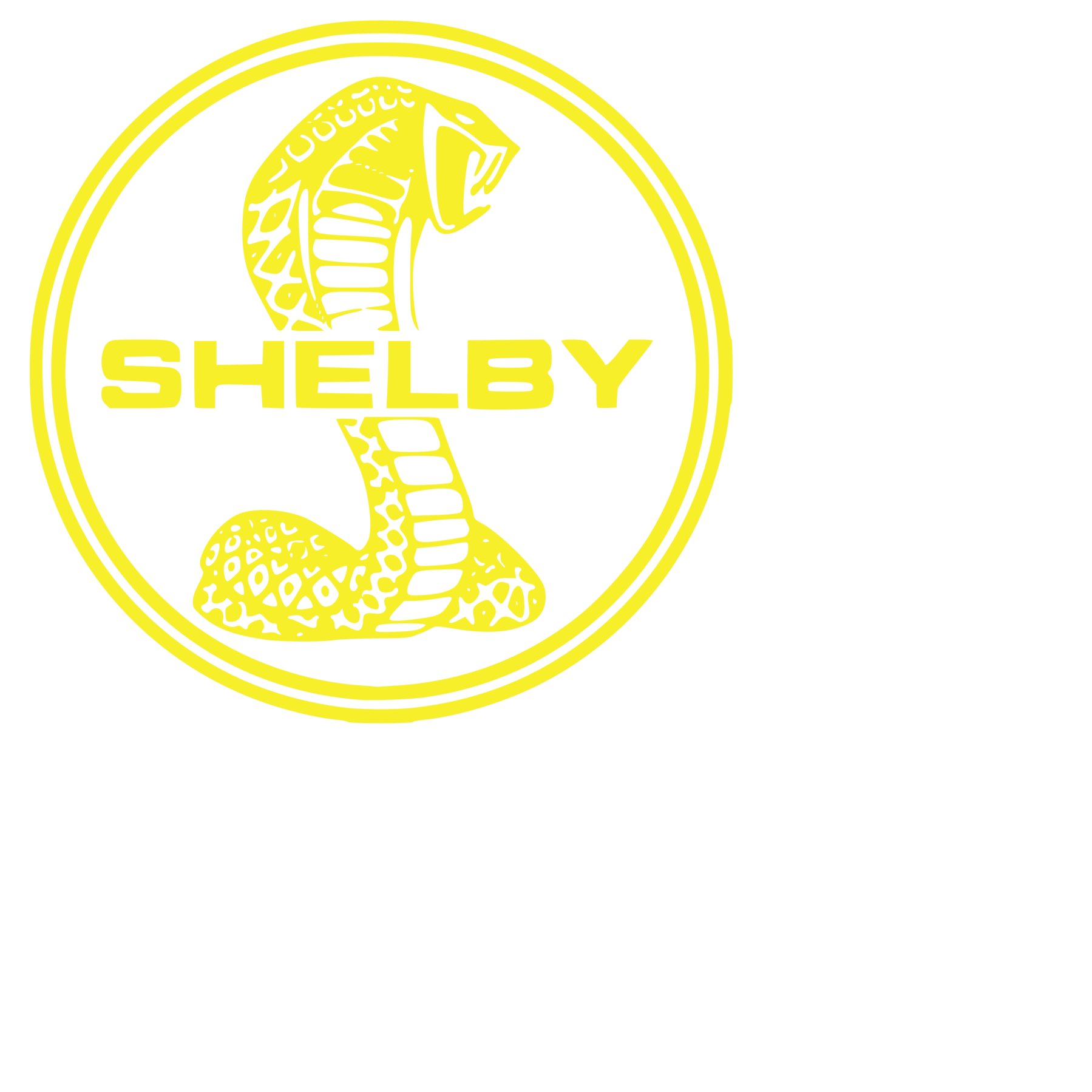 Shelby cobra circular in yellow color